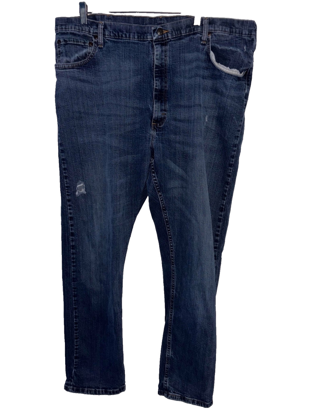 Wrangler Jeans Men 42x32 Blue Denim Relaxed Fit Premium Comfort Stretch Workwear